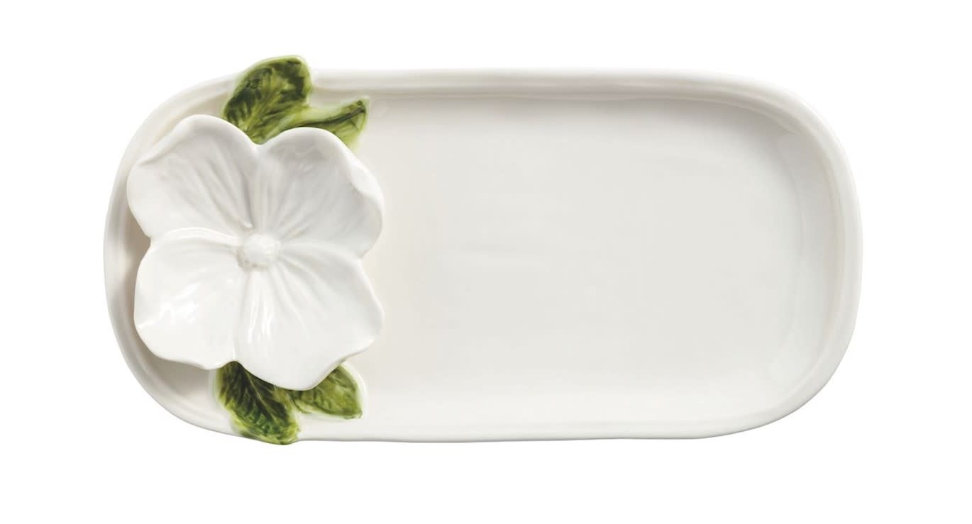 Mudpie White Flower Everything Plate.