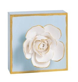 Mudpie Blue Dimensional Flower Plaque.
