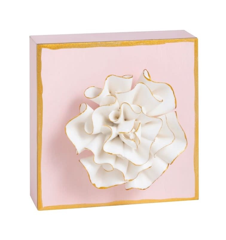Mudpie Pink Dimensional Flower Plaque.