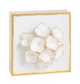 Mudpie White Dimensional Flower Plaque.