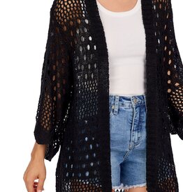 Mudpie Jeanie Crochet Cardigan-Bk