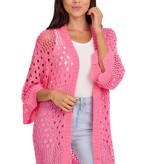 Mudpie Jeanie Crochet Cardigan-Pink-One Size
