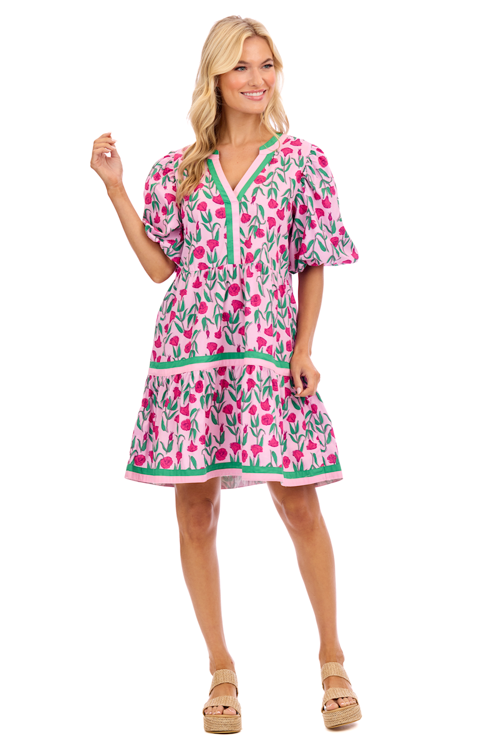 Mudpie Cody Balloon Sleeve Dress Large