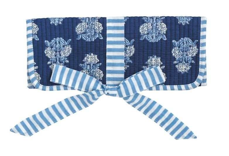 Mudpie Navy Block Print Jewelry Roll