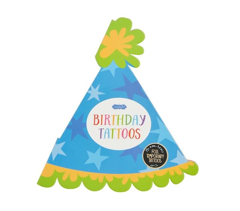 Mudpie Blue Birthday Tattoo Book