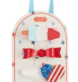 Mudpie Popsicle Fourth Hair Clips