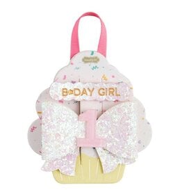 Mudpie Pink One Birthday Hair Clips
