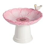 Mudpie Pink Flower Small Bird Bath