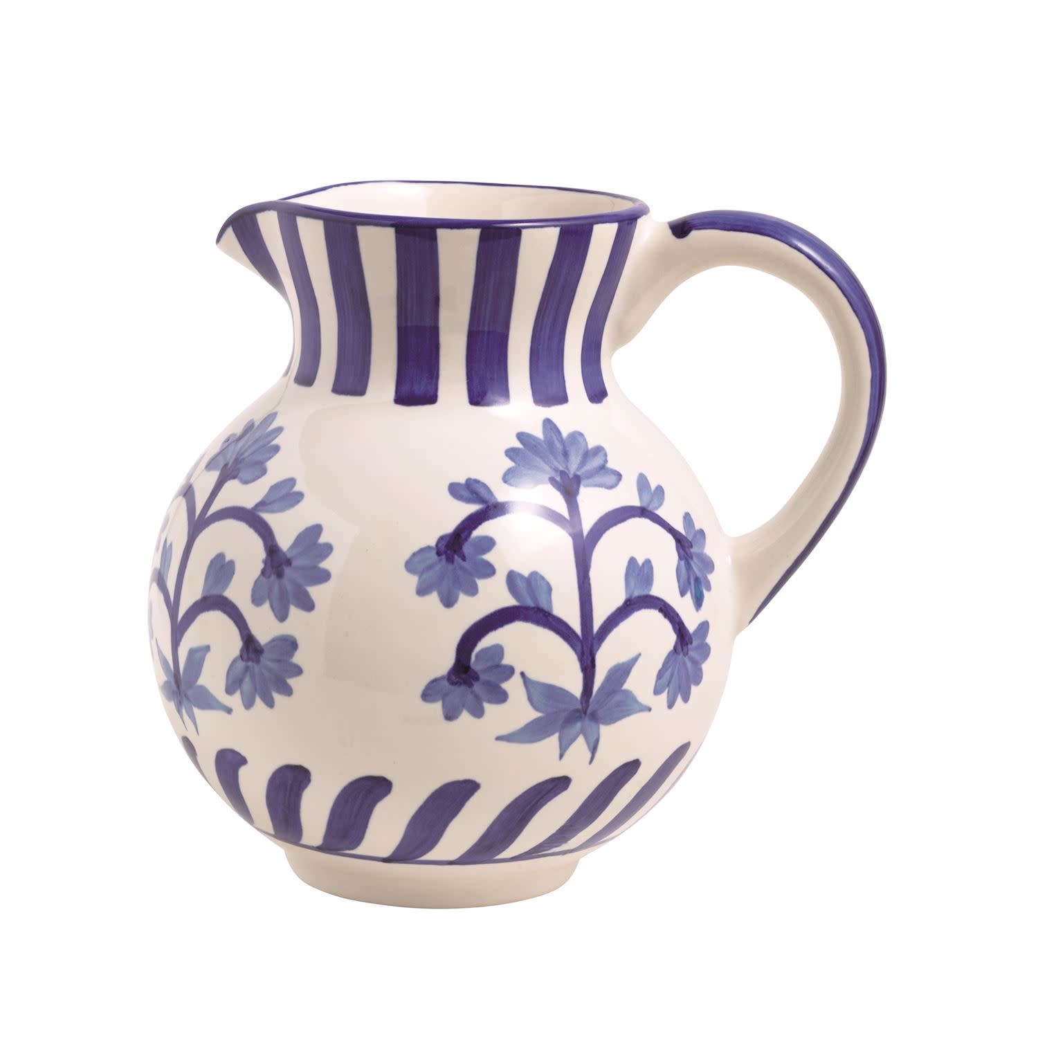Mudpie Blue Floral Pitcher