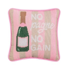 Mudpie Champagne Needlepoint Pillow