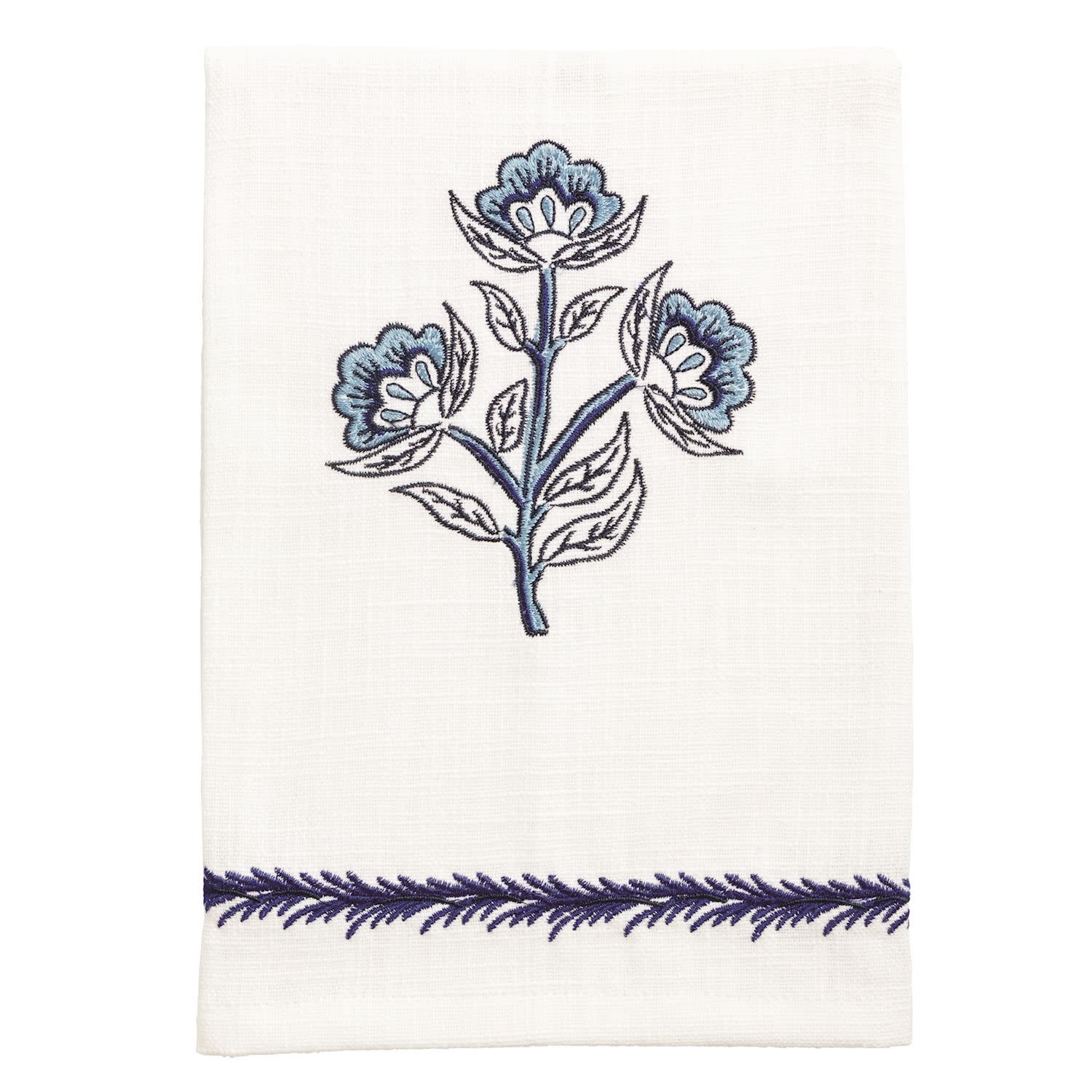 Mudpie Blue Triple Flower Towel