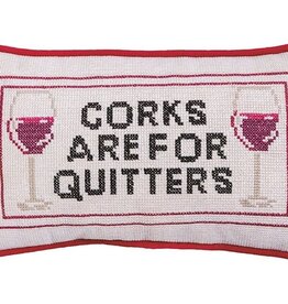 Mudpie Corks Needlepoint Pillow