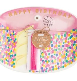 Mudpie Pink Singing Candle Holder Plate