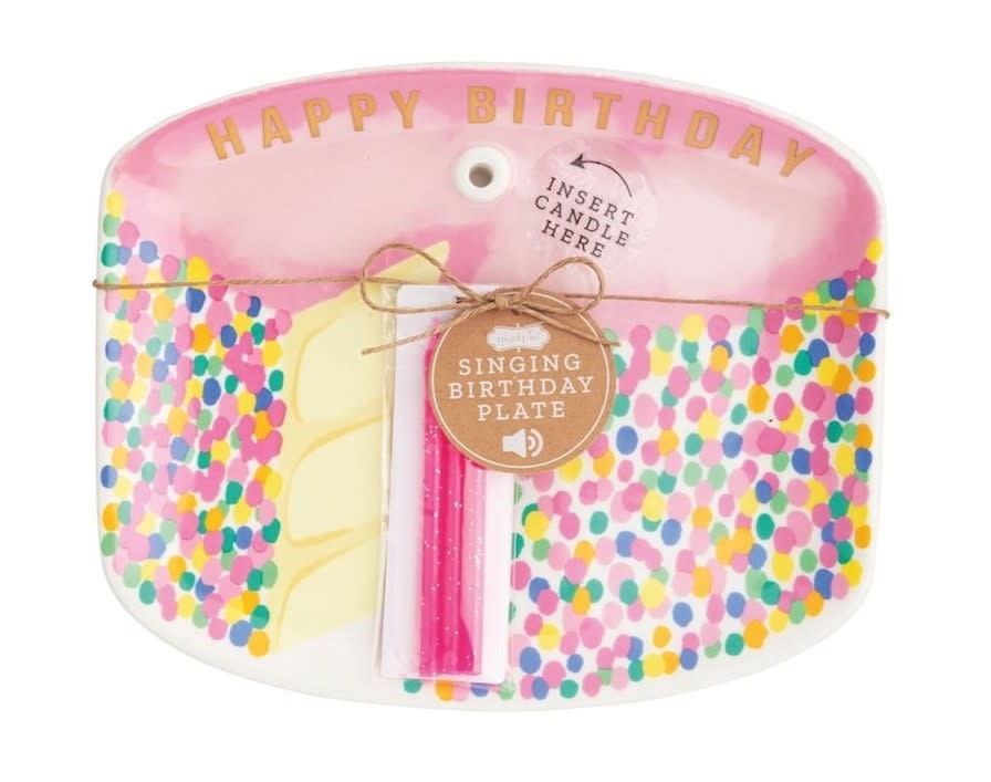 Mudpie Pink Singing Candle Holder Plate