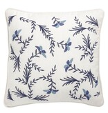 Mudpie Square Crewel Floral Pillow