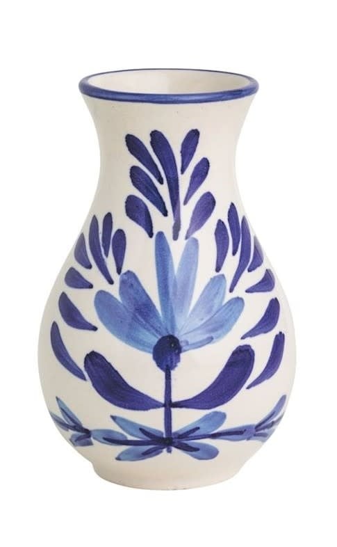 Mudpie Medium Blue Floral Bud Vase