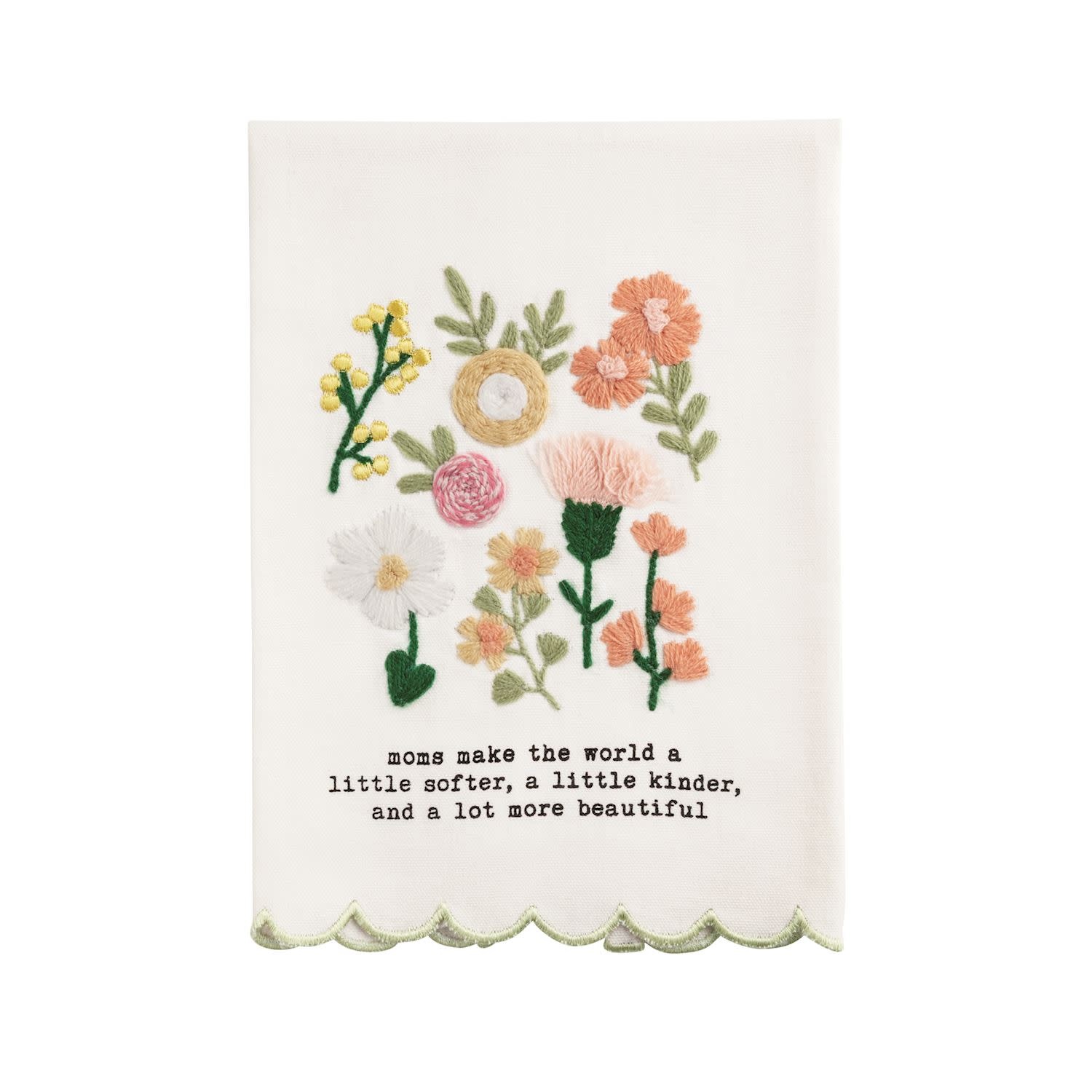 Mudpie World Embroidered Mom Towel
