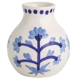 Mudpie Small Blue Floral Bud Vase