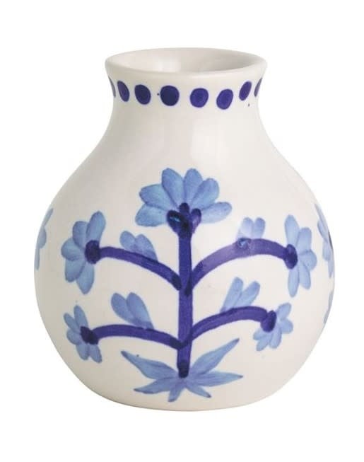 Mudpie Small Blue Floral Bud Vase