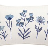 Mudpie Lumbar Crewel Floral Pillow
