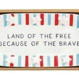 Mudpie Stripe American Sentiment Tray