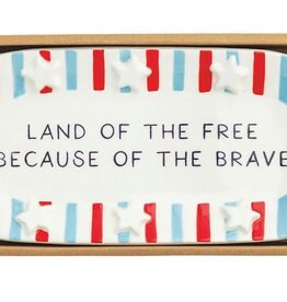 Mudpie Stripe American Sentiment Tray