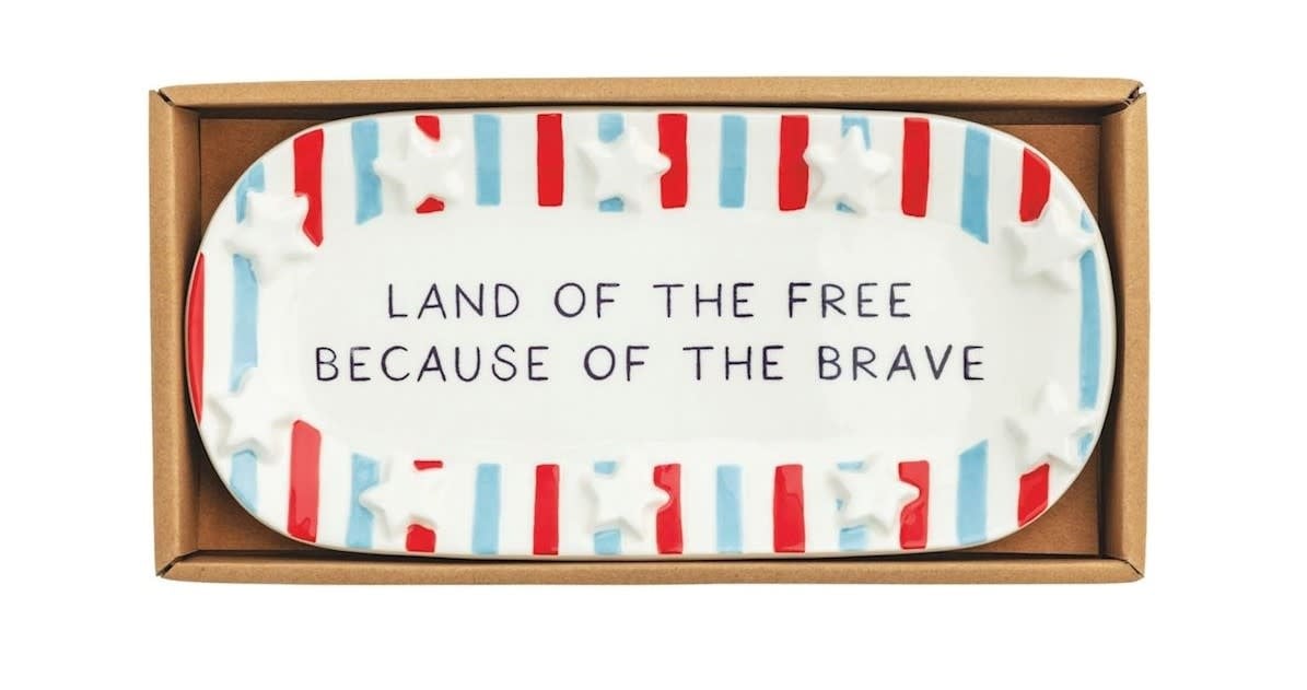 Mudpie Stripe American Sentiment Tray
