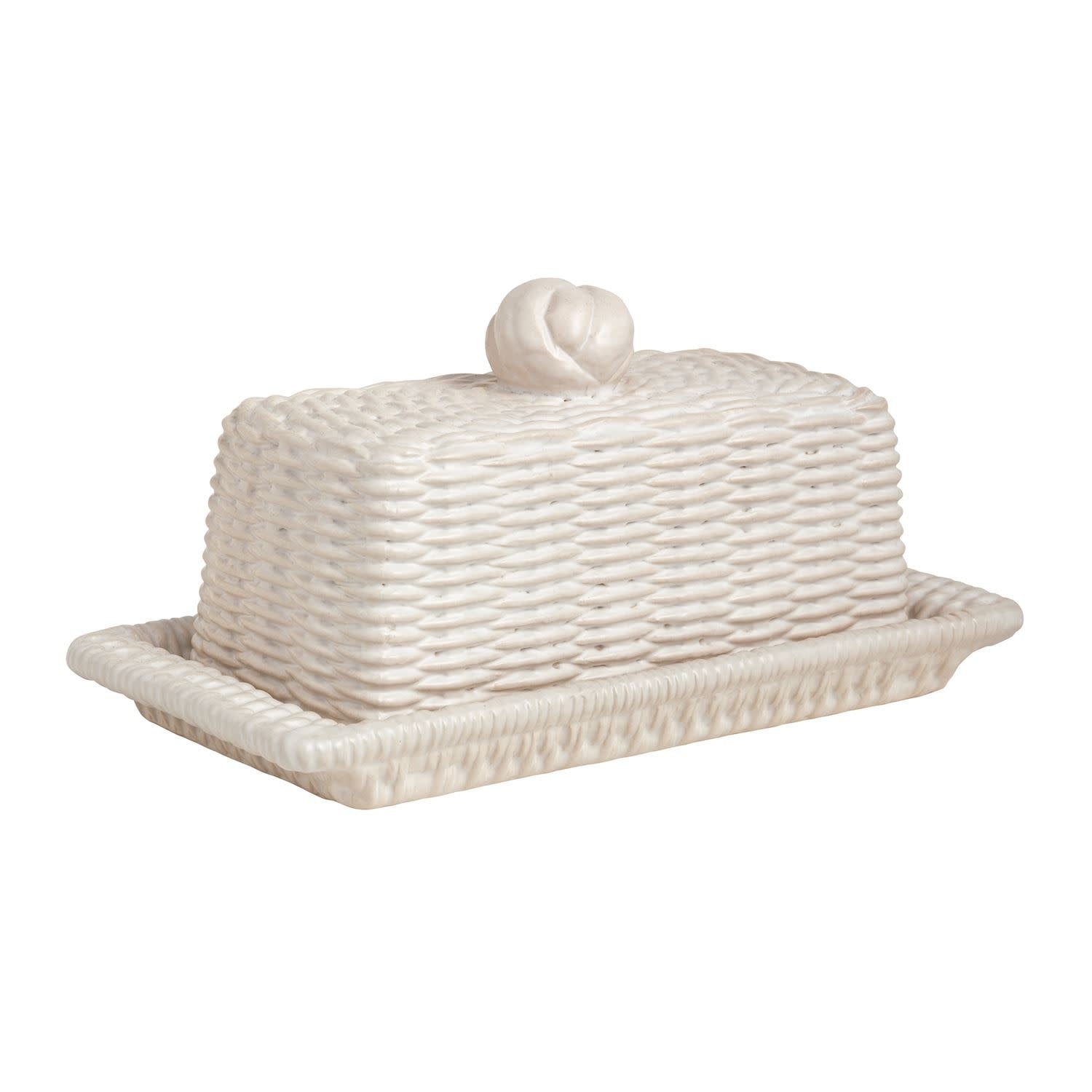 Mudpie Woven Ceramic Butter Dish