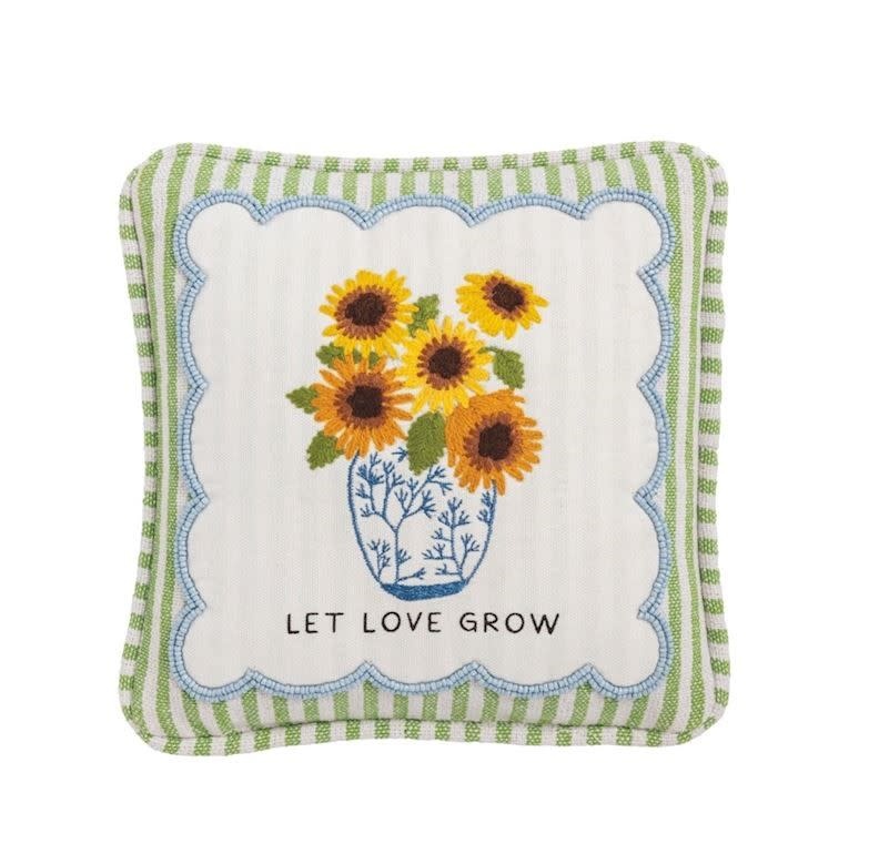 Mudpie Embellished Love Grow Pillow