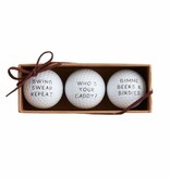 Mudpie Whos Your Caddy Golf Ball Set