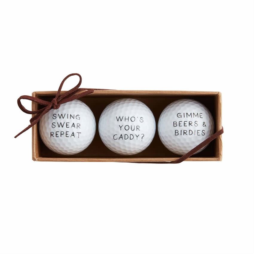 Mudpie Whos Your Caddy Golf Ball Set