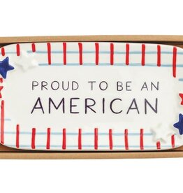 Mudpie Plaid American Sentiment Tray
