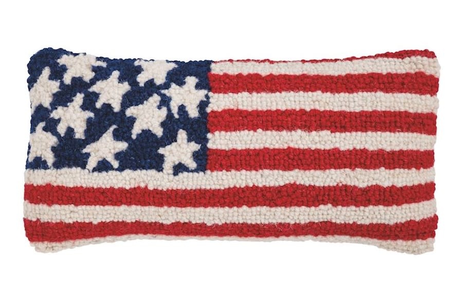 Mudpie Flag Hook Wool Pillow