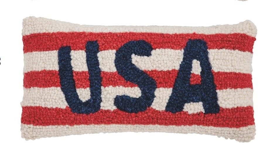 Mudpie Usa Hook Wool Pillow