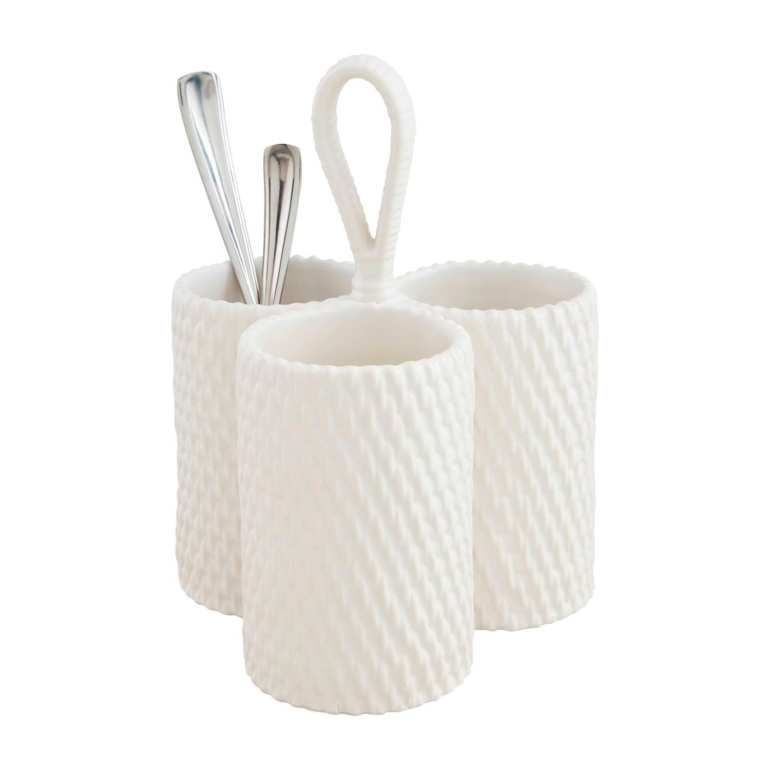 Mudpie Woven Stoneware Utensil Holder