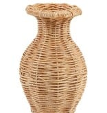 Mudpie Flared Resin Basket Weave Vase