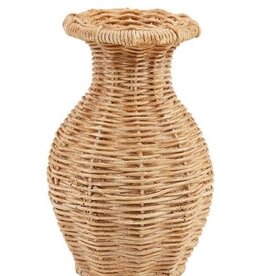 Mudpie Flared Resin Basket Weave Vase
