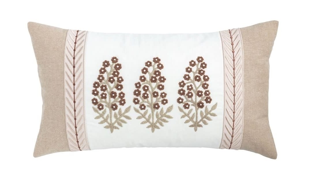 Mudpie Lumbar Ribbon Trim Pillow