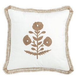 Mudpie Square Ribbon Trim Pillow