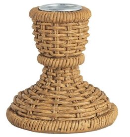 Mudpie Sm Resin Woven Taper Holder