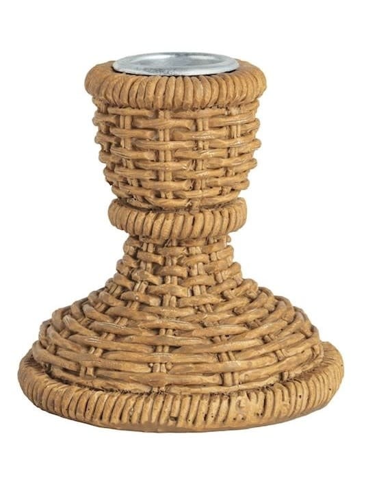 Mudpie Sm Resin Woven Taper Holder