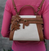 Liz Soto Emma Brown Linen Handbag (crossbody or backpack)