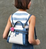 Liz Soto Emma Navy Linen Handbag (crossbody or backpack)