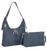 Liz Soto Eva Navy Hobo Handbag (two in one)