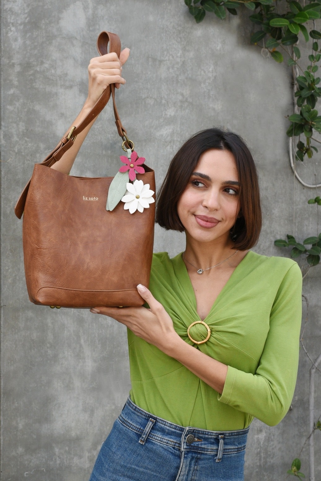 Liz Soto Liza Brown  Bucket Handbag (2 in 1)