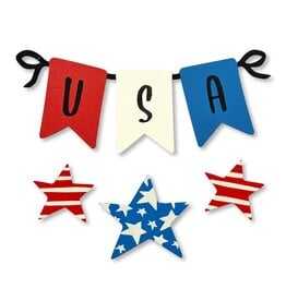 Roeda Studio "USA" Patriotic Wreath Kit Magnets S/4