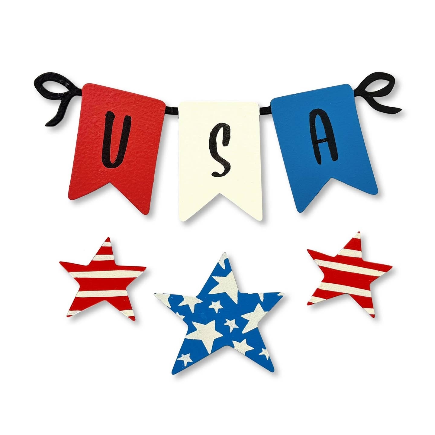 Roeda Studio "USA" Patriotic Wreath Kit Magnets S/4