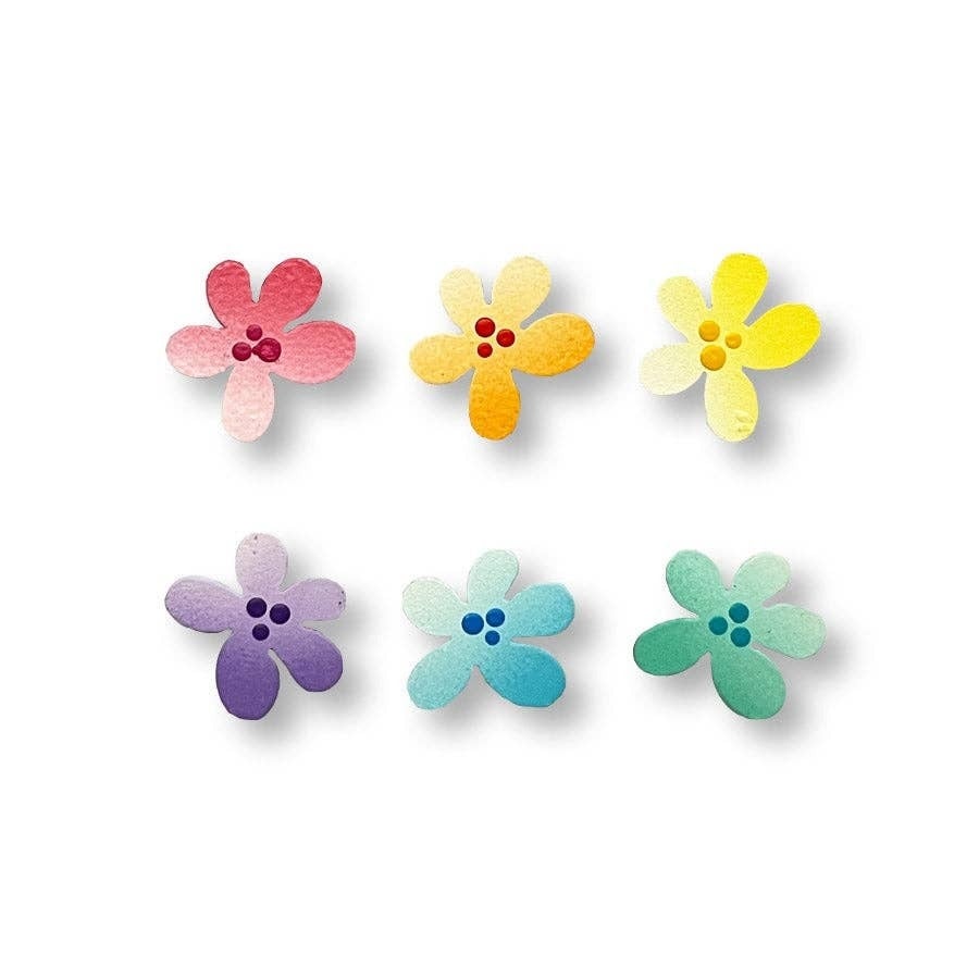Roeda Studio Pastel Rainbow Flower Magnets S/6