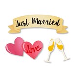 Roeda Studio "Just Married" Banner Magnets S/3