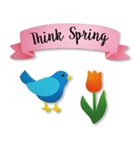 Roeda Studio "Think Spring" Banner Magnets S/3 (* Banner measures 1.3”h x 4.25”w)